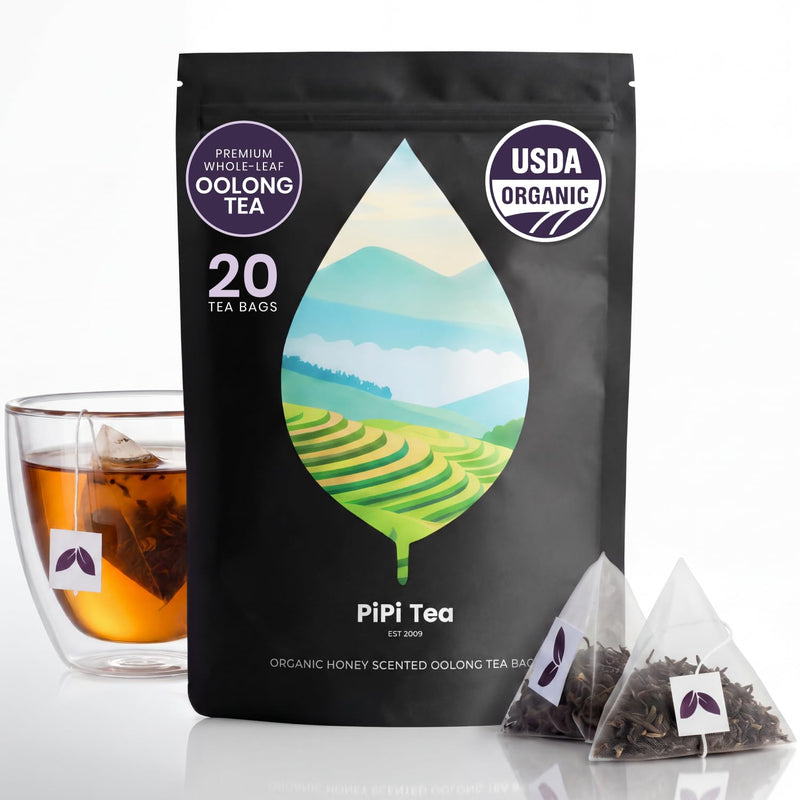 PiPi Tea Organic Oolong — 20 Whole-Leaf Tea Bags