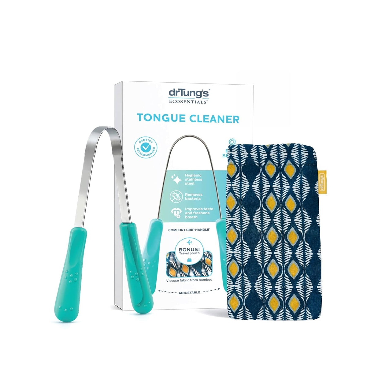 DrTung’s Stainless Steel Tongue Scraper — 1 Pack
