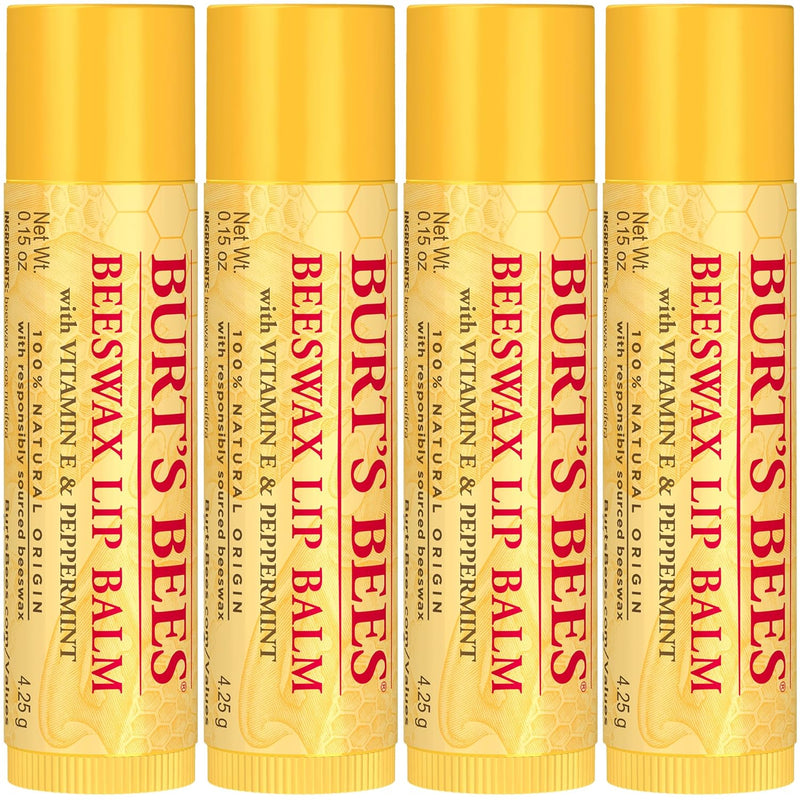 Burt’s Bees Original Beeswax Lip Balm — 4 Tubes